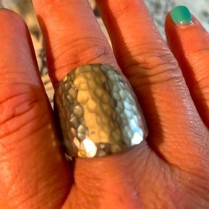 Solid sterling sz 9 hammered ring